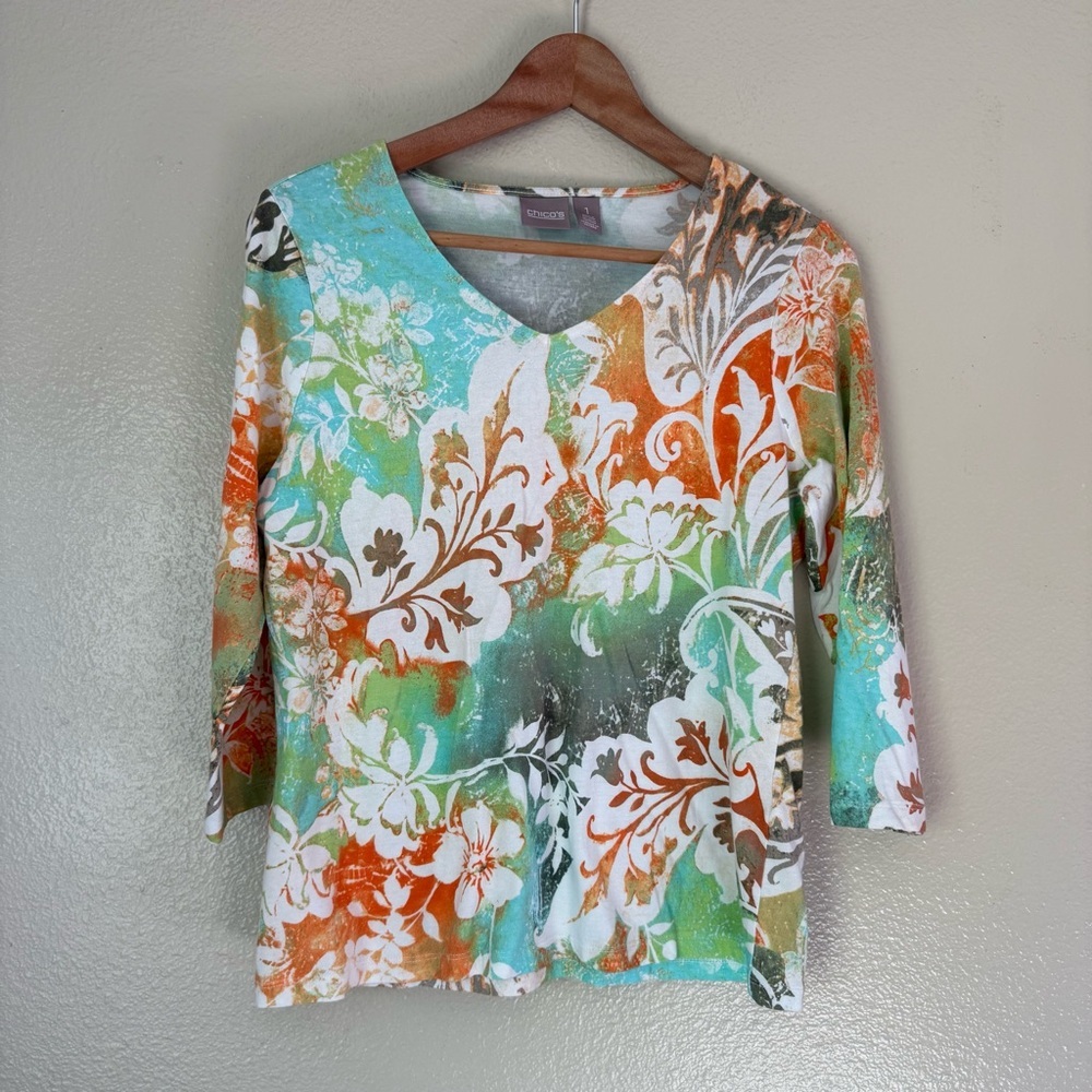 ❇️Chico's Multicolor Floral Top 2 for $22❇️